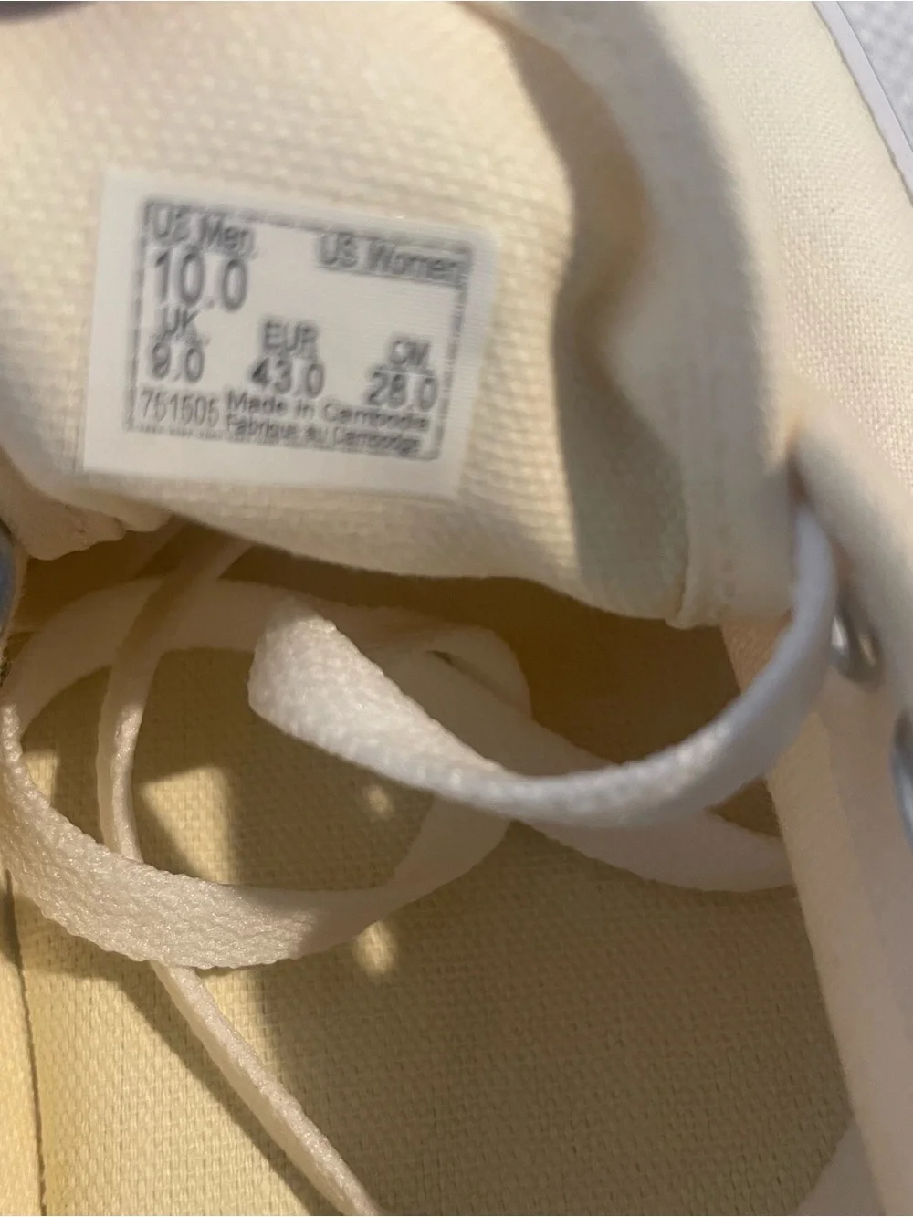 Vans Men’s Low-Top Canvas Sneakers in Cream